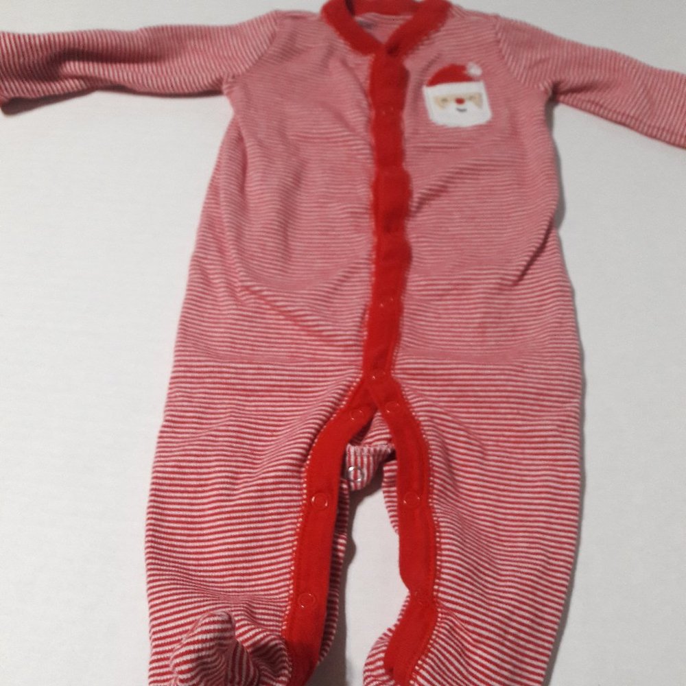 5/$10 Boys Santa Footed Pajamas 9 Months